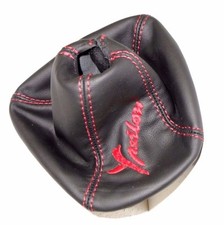 LANCIA YPSILON 312, 846 (Bj. 2011-2019) CUFFIA CAMBIO VERA PELLE RICAMO ROSSO