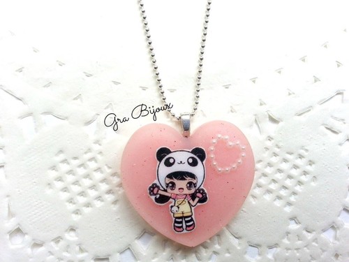 Collana resina ciondolo cuore