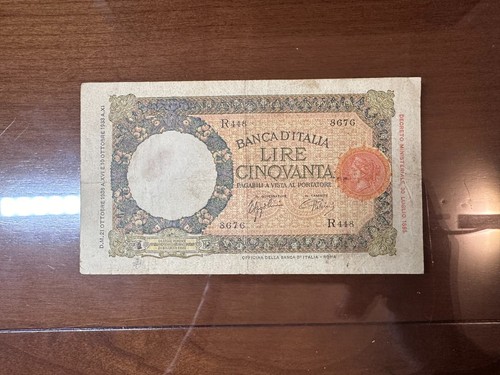 Banconota lire lupetta - lire, 50