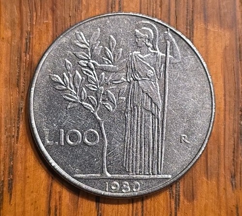 1980 italy 100 lire wreath - 1980,