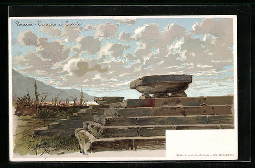 Cartolina antica pompei - antica,,