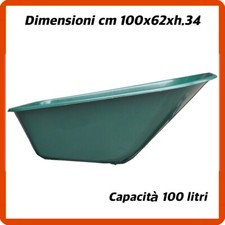 Vasca per carriola da giardino edilizia plastica pvc colore verde 100 litri LIF