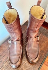 POLO RALPH LAUREN LEATHER MEN'S BOOTS SIZE UK 7,5 - EU 42 - USA 8,5