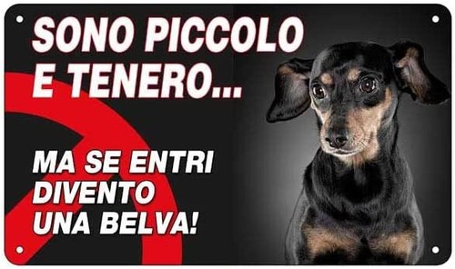 Targa cartello attenti - targa,
