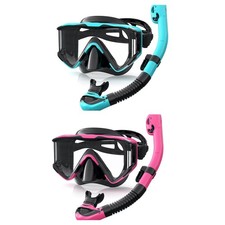 Set Snorkeling Adulti, 3 Finestre Vista Panoramica Maschere Snorkeling Antiappannamento, Antiperdite