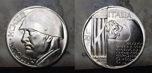 Italy mussolini lira - italy, (1943)