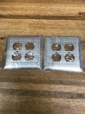 Lotto di 2 coperchi a parete per prese P&S Jumbo in acciaio inox a 2 velocità SSO82