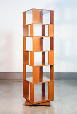 ⚜️ LIBRERIA GIREVOLE DA CENTRO LEGNO DESIGN ITALIA 1960S RIPIANI ANTE IN VETRO