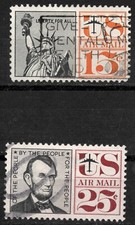 #C59/C63 1960-61 US AFFRANCATURA Statua della Libertà Abraham Lincoln posta aerea 1952-1967
