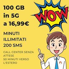 Sim Wind INTERNET 100 GB IN 5G min ill 200 sms a €16,99/mese