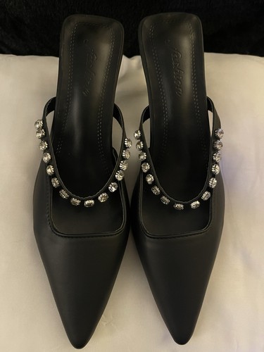 Mules cinturino strass