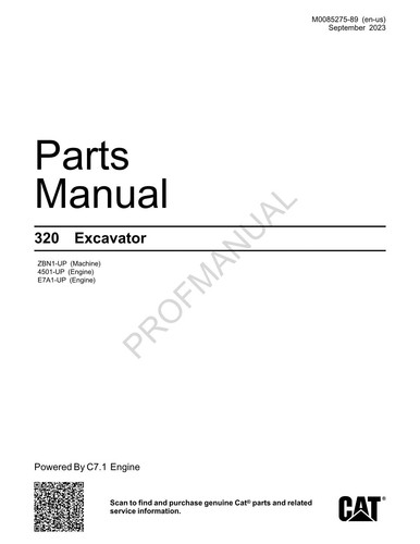 Catalogo ricambi escavatore