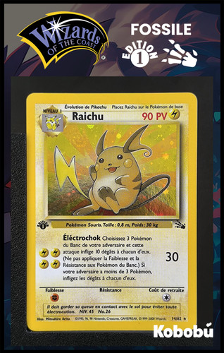Carte pokémon raichu 62 - carte,