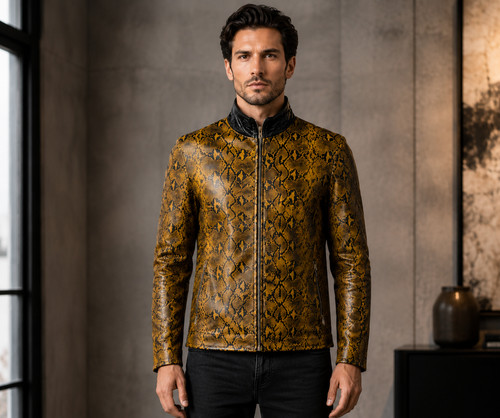 Giacca pelle serpente - pelle,