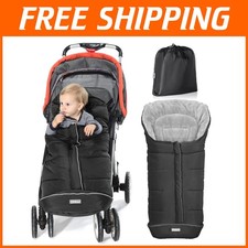 Sacco a pelo passeggino impermeabile universale - poggiapiedi grande nero