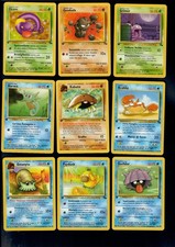 set completo tutte comuni fossil 1^ edizione + aerodactyl muk hitmonlee kabutops