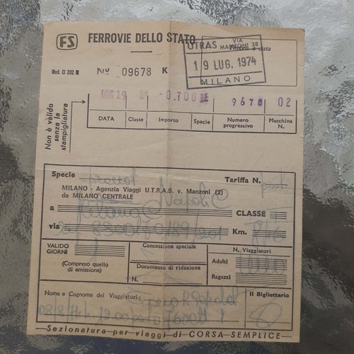 Biglietto ferrovie dello stato - biglietto,
