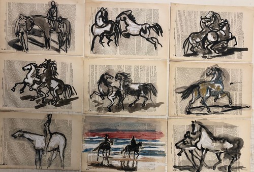 Disegni pastello e china - , a