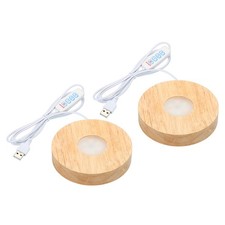 Wooden LED Base 4" 2 Piece