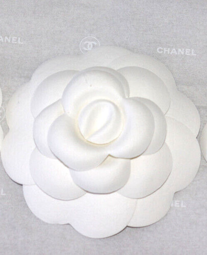 Chanel camelia blanc tissu - camelia,