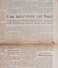 FASCISMO, INTERVISTA A MUSSOLINI - LA STAMPA 8 ottobre 1933