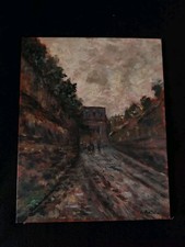 ATTILIO PRATELLA 1856 - 1949 QUADRO DIPINTO ANTICO PAESAGGIO A OLIO CERTIFICATO 