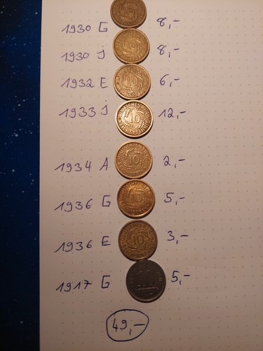 Monete pfennig impero - monete, 10