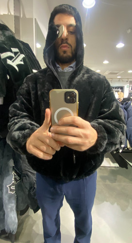 Man russian eco fur black - fur,