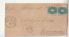 1890 coperta VILLAVERLA-VESCOVANA+timbro COLLETTORIA OTTAGONALE su 5x2c-g589