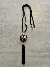 Collana Vintage Originale Con Fenice Dipinta A Mano