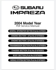Manuale Officina Subaru Impreza Service Manual PDF USB Istruzioni 04/06 