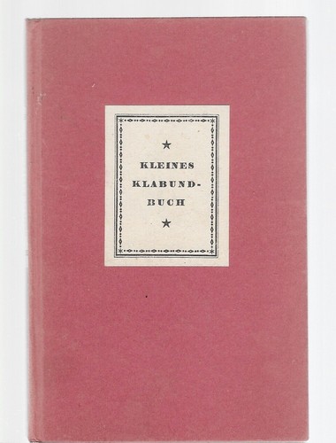 Prima edizione klabund - klabund, piccolo
