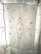 Lenzuolo Culla Seta E Organza Ricamato A Mano Vintage