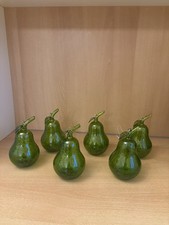 6 Palle Di Natale A Forma Di Pera In Vetro 15 × 8 Cm