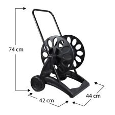 Carrello Avvolgitubo Manuale da giardino, colore nero rullo in resina antiurto