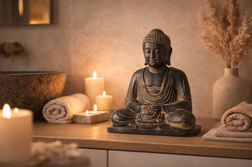 Scultura buddha seduto - scultura,
