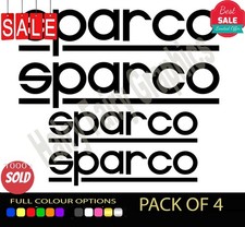 4 adesivi in vinile SPARCO decalcomania auto paracolpi gara livrea mod sponsor grafica
