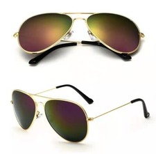 OCCHIALI DA SOLE UOMO DONNA LENTI A GOCCIA VINTAGE A SPECCHIO UV400 2 pezzi