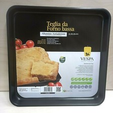 TEGLIA quadrata bassa per pizza antiaderente made in Italy 40x40xH4