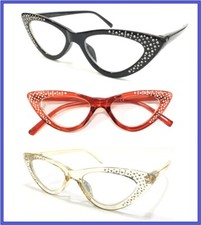 Occhiali da lettura donna per vista occhi di gatto cat eye strass graduati 1 2 3
