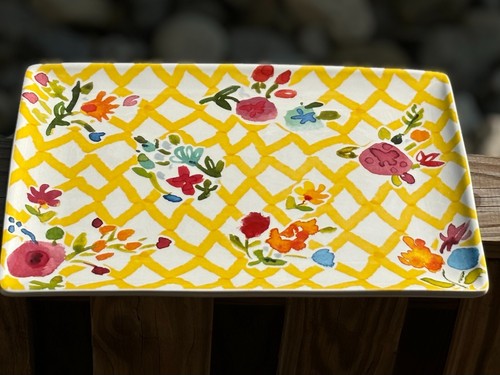 Vassoio ceramica giallo - vassoio,