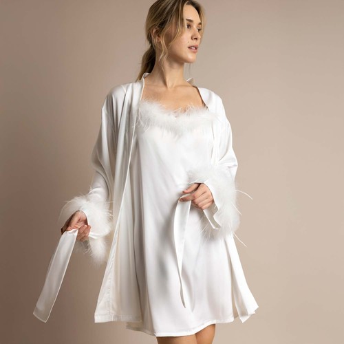 Vestaglia donna raso dettagli