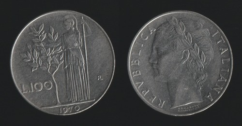 100 lire 1970 minerva - lire,