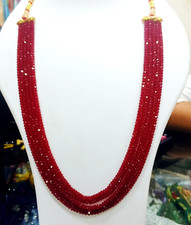 5 Stand Rubino Collana Perle