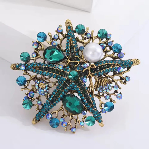 Spilla vintage starfish strass - vintage,