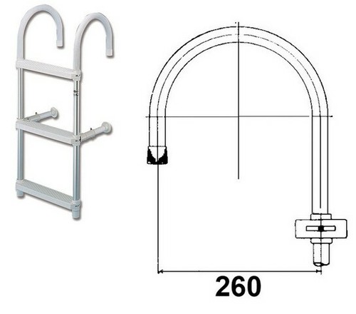 Scala alluminio curva - curva, cm