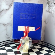 Ornamento cuore ricordo cristallo Swarovski 1983-89 con scatola 1