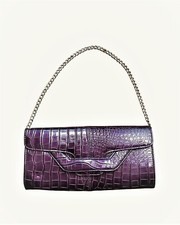 Borsa borsetta pochette donna viola/lilla/prugna/borgogna elegante chic catena