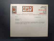 Forza Milan! originale 1967 richiesta prenotazione Park Hotel Venezia lettera