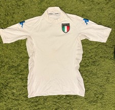 Maglia Calcio ITALY Italia 2002 AWAY FOOTBALL SHIRT JERSEY KAPPA S Bianca White